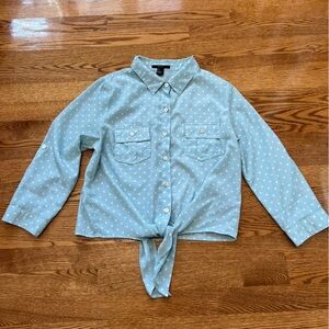 Forever 21 Button-Up Polka Dot Top